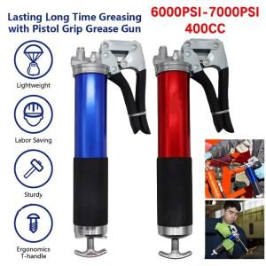 7000PSI 오일 그리스 건 키트, 수동식 형 그립, 고압 펌핑 커플러, 400CC 주입, 헤비듀티 유지보수 도구