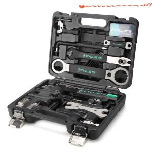 전문 자전거 수리 도구 18 In 사이클링 Multitool 체인 페달 BB 렌치 육각 키 박스