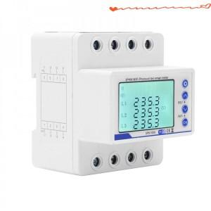 3상 380V 100A 투야 WiFi 스마트 양방향 전력 kWh 미터 과전압 보호기 제한 계전기 스위치