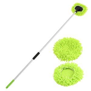 Yocada 세차 브러시 키트 Chenille Microfiber 걸레 장갑, 긴 손잡이 스크래치 없는 차량 청소 케어 트럭 RV SUV 보트 앞유리 창, 교체 헤드 60개 포함