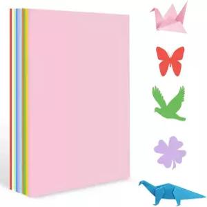 A4 오리가미 종이 컬러풀 100매 8.27×11.7인치 양면 이지 폴드 큰 복사용지 초보자를 위한 얇은 70gsm DIY