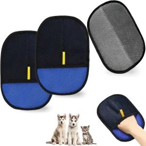 예헤난 반려동물 털 제거기 장갑 3PCS 고양이 개 매직 정전기 브러시 가구 옷 소파 침대 카펫 카시트용