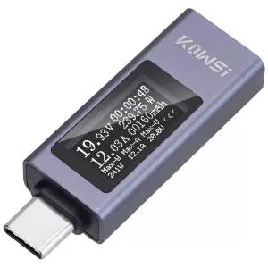 태블릿 충전기 전원 뱅크 케이블용 USB C 파워 미터 테스터 멀티미터 4-30V 0-12A 전압 전류 용량 에너지