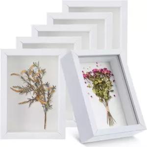 6팩 4 x 6인치 섀도우 박스 프레임 작은 나무 메모리 디스플레이 케이스 말린 꽃 DIY 공예품 기념품 및
