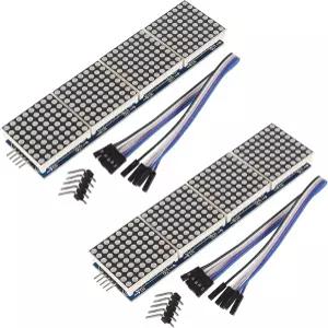 MAX7219 닷 매트릭스 모듈 32x8 4 in 1 LED 디스플레이 5핀 와이어 포함 아두이노 라즈베리 파이