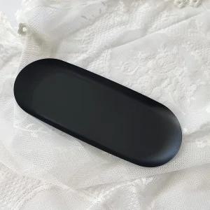 레모네이드어스 타원형 트레이 주얼리 타월 접시 음식 과일 화장품 액세서리 귀걸이 보관 다용도 장식 블랙
