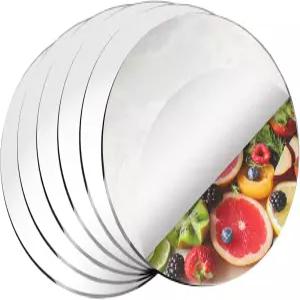 12PCS 원형 거울 접시 중앙 조각용 트레이 평평한 테이블 캔들 웨딩 파티 센터