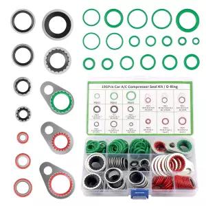 195PCS AC O 링 키트에는 켓/O-링 타이트 씰을 제공하는 멀티 사양 자동차 R12/R134A 냉매 ACS용 전문가용
