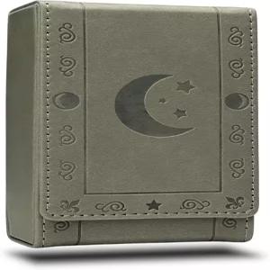 럭랩 가죽 타로 카드 케이스/홀더 - 회색 대부분의 표준 사이즈 카드용 박스 크기 4.875 x 2.875 1.25 Moon