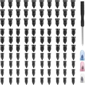 드라이버가 포함된 피그페이드 100PCS 자동차 타이어 수리 고무 네일 키트 플러그에 대형 및 중형 소형