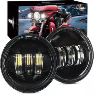 날라이트 모터사이클 2PCS 4.5인치 LED 안개등 통과 보조등 DOT 할리 데이비슨 일렉트라 스트리트 글라이드