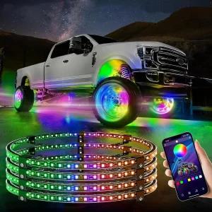포드 F-150 타코마 RAV4를 위한 앱 제어 기능이 있는 17인치 단열 LED 휠 링 조명 멀티 컬러 드림 체이스