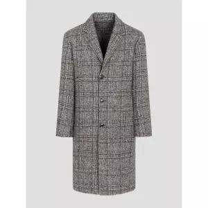 LANSMERE PIACENZA 체크 패턴 핸드메이드 코트 - 브라운 972882