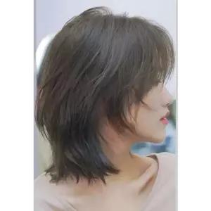인모 항암가발 내추럴블랙 숏컷 여성 가발 울프컷 헤어 단발