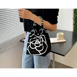 나들이 데일리 경량 니트가방 로프백 손목가방 니트백 울 버킷 링체인
