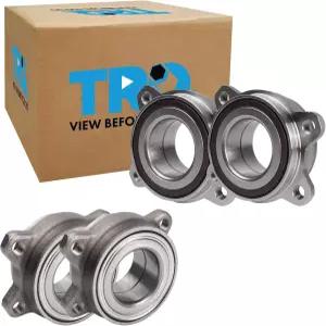TRQ 앞뒤 휠 베어링 및 허브 어셈블리 세트 4피스 11-18 포르쉐 카이엔 14-15 911 GT3 18-19 RS 2019 2016