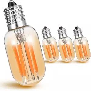 LED 야간 전구 E12 소금 램프 2w 200lm 15W-20W 등가 2200k 따뜻한 앰버 슬립 T22 캔델라브라 베이스