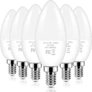 브라이트에버 LED 캔델라브라 전구 40W 등가 소형 E12 베이스가 장착된 4W 뉴트럴 화이트 4000K 천장