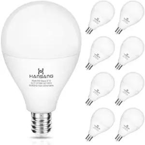 한상 E12 LED 천장 선풍기 전구 60와트 등가 칸델라브라 베이스 따뜻한 흰색 2700K A15 소형 600LM 비조광