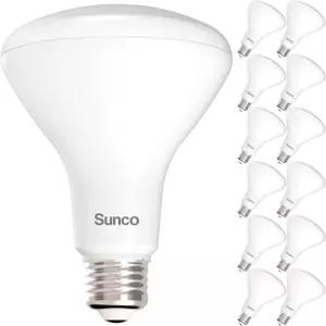 Sunco 12 팩 BR30 전구 LED 오목 캔 실내 홍수 850 LM 11W 65W 등가 2700K 소프트 화이트 디밍 가능 E26