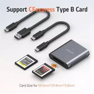 USB C 카드 리더기 타입-C 10Gbps CFexpress B 메모리 어댑터 알루미늄 합금 하우징 윈도우 맥 리눅스용