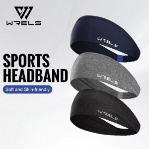 WRELS 스포츠 머리띠 러닝을위한 수분 흡수 스웨트 밴드 탄성 헤어 방지 통기성 미끄럼 남성을위한