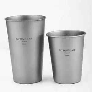 휴대용 티타늄 컵 320ml 500ml 캠핑용 티타늄 맥주 컵 초경량 아웃도어
