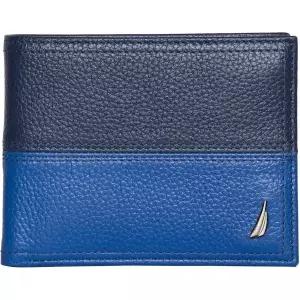 Nautica 남성용 바이폴드 가죽 지갑 | RFID Blocking ID Window 카드 슬롯 Organization 내구성 스타일리쉬
