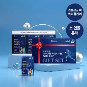 [선물세트] 종근당 뮤코다당단백 콘드로이친 1200 플러스 60정 3개입 세트 (3개월분) + 쇼핑백