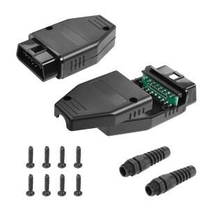 CSEJ 자동차 OBD2 16핀 커넥터 OBDII 남성 배선 플러그 어댑터 DIY PCB 진단 도구 트럭 커넥터용 나사