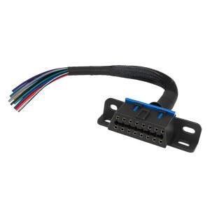 KPFILEH OBD2 J1962F 암컷 마운트 브래킷이 있는 피그테일 케이블 30 16핀 커넥터 OBDII 브레이드 대시 포트 고정 와이어 교체 케이블 1PC