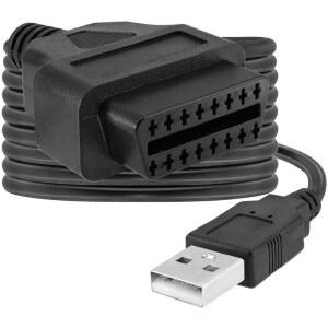 YEEBL OBDII에서 USB 케이블까지 1M OBD2 암에서 USB까지 남성 전원 연결 코드 충전 익스텐더 어댑터