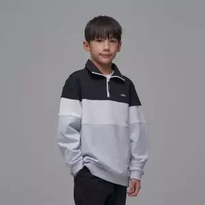 매장정품 내셔널지오그래픽 NATIONAL GEOGRAPHIC KIDS K241USW930 컬러블럭 반집업 맨투맨 CARBONBLACK 500