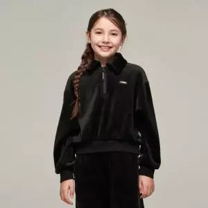 매장정품 내셔널지오그래픽 NATIONAL GEOGRAPHIC KIDS K244GSW930 코듀로이 크롭 반집업 맨투맨 CARBONBLAC