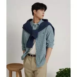 빈폴 BEANPOLE MEN 시어서커 깅엄 체크 셔츠 - 그린 BC6364C19M 390707
