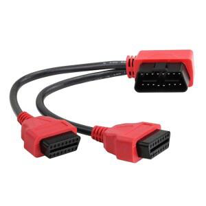 iKKEGOL 30cm 12 직각 OBD2 OBD 어댑터 스플리터 포트 여성용 케이블 남성용 코드 II 레드 J1962