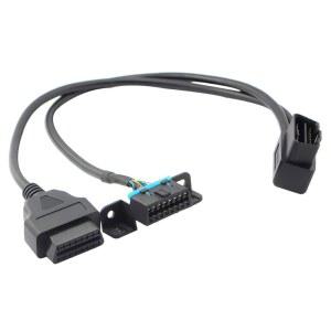iKKEGOL 직각 OBD2 OBD II 16 20 J1962 언더대시 케이블 50cm 브래킷 마운트 남성에서 커넥터 여성 스플리터