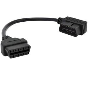 iKKEGOOL OBDII OBD2 16핀 직각 커넥터 30cm 케이블 어댑터 연장 여성 OBD 12인치 남성 코드 진단