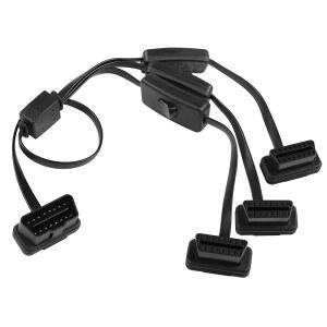 YAC AO OBD2 스플리터 케이블 16핀 개별 초저 전원 OBDII 자동차 연장 여성 스위치 진단 남성에서 60cm 프로파일