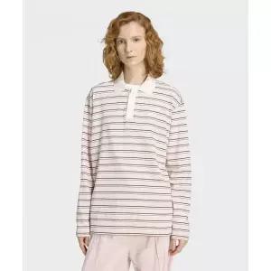 아디다스 ADIDAS 스트라이프 오버사이즈 롱 슬리브 폴로 티셔츠 - 샌드핑크 KU8351KU8351 148029