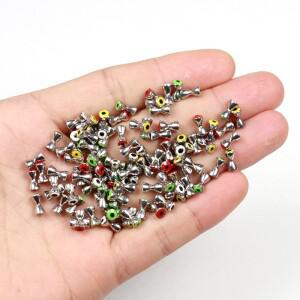 플라이 타이 크레이지 찰리 스트리머 황동 덤벨 아이, 플라이 낚시 재료, 3.2mm, 4mm, 4.8mm, 50 개