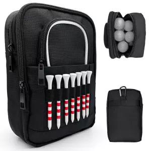 HGNUTAY Golf Valuables 파우치, 골프공 가방, 골퍼 휴대용 오거나이저, 공, 티, 시장과 같은 도구를 위한