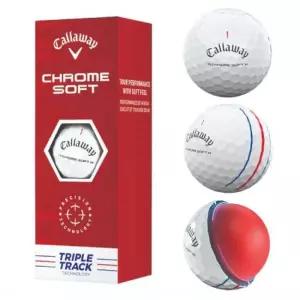 Callaway 크롬 소프트 트리플 트랙 골프공 (화이트, 3팩) 슬리브 1개 2022_183553