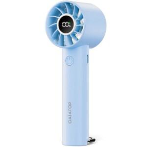 가이아탑 휴대용 미니 선풍기 파워 디스플레이 손전등이 장착된 3단 속도 USB 충전식 배터리 여성용 경량