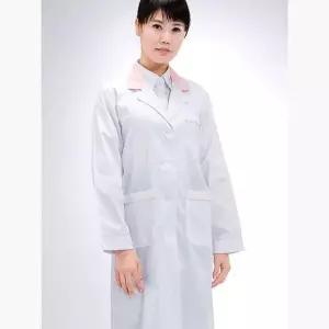 병원 배색 여성용 영양사 의사 가운 핑크 유니폼 약국