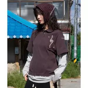 RuNaKi'Hu' WXT070 모넬로 레이어드 스트라이프 롱슬리브 (BROWN)