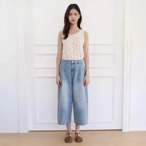 써스데이아일랜드 여성절개 디테일 큐롯 데님 팬츠T264MJE245W KIX602 BTH089