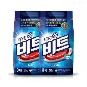 라이온 비트 분말 세탁세제 파우치형 3kg x 2개 코스트코 정품