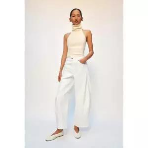 ZARA 자라 JEANS 진 청바지 ZW COLLECTION 컬렉션 ANKLE 앵클 BALLOON 벌룬 TIRO MEDIO - 화이트 6840/045/