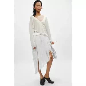 ZARA 자라 파인 니트 브이넥 스웨터 - 아이보리-화이트 9598/023/072